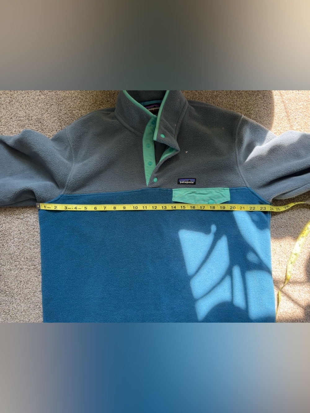 Patagonia Men’s Lightweight Synchilla Snap-T Fleece Pullover in Wavy Blue Large - Picture 9 of 14